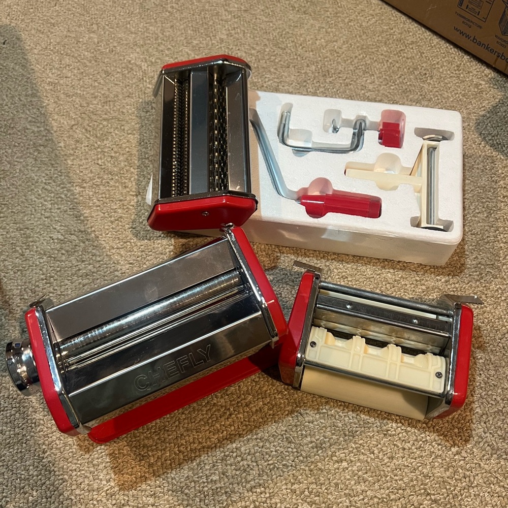 Red Pasta Maker Set with Accessories - Picture 2 of 3